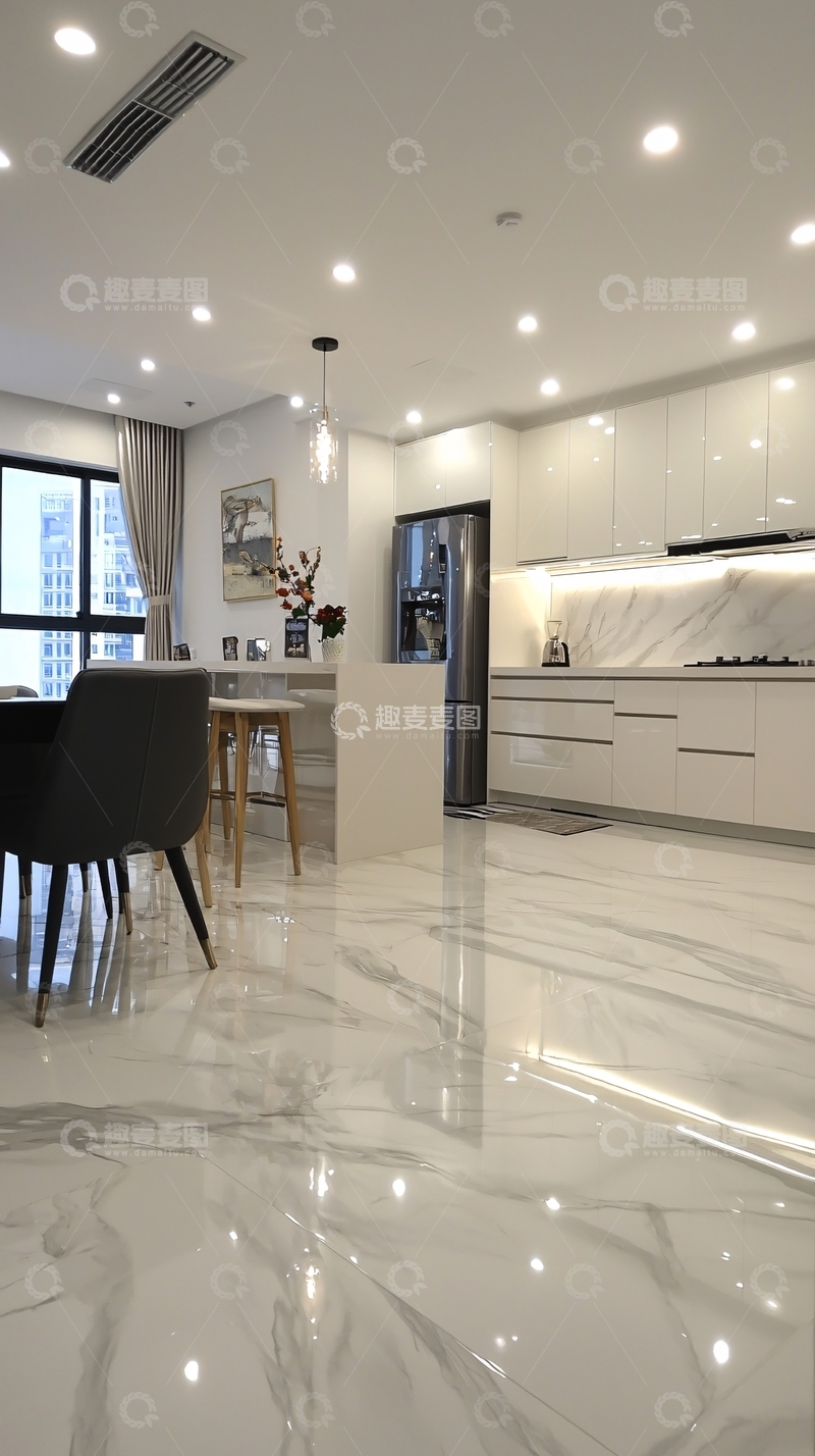 高清大图下载【趣麦麦图】现代简约风格开放式厨房