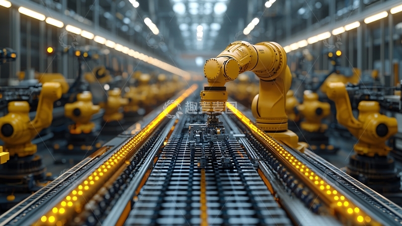 高清大图下载【趣麦麦图】工业机器人自动化生产线