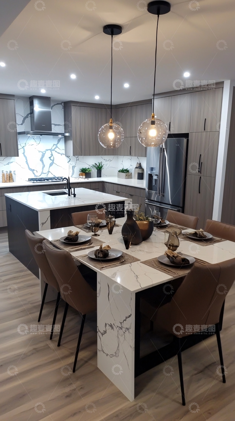 高清大图下载【趣麦麦图】现代简约开放式厨房