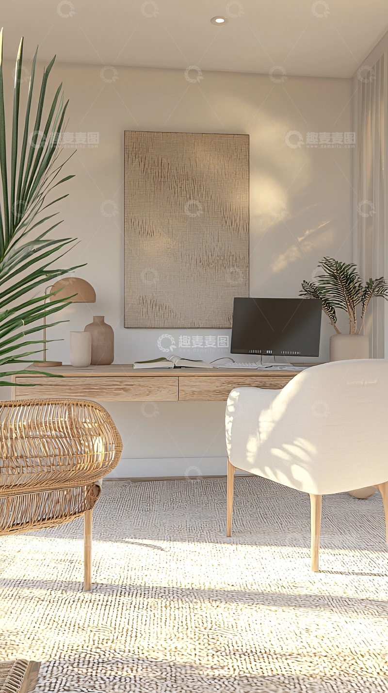 高清大图下载【趣麦麦图】极简风家居办公空间