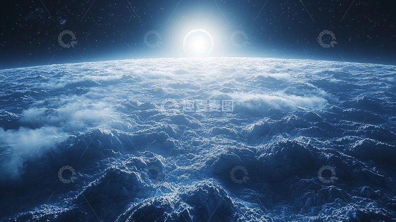 高清大图下载【趣麦麦图】太空云海星球日出