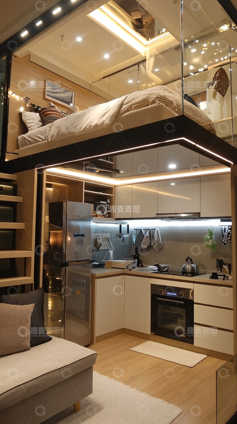 高清大图下载【趣麦麦图】现代简约复式小户型公寓