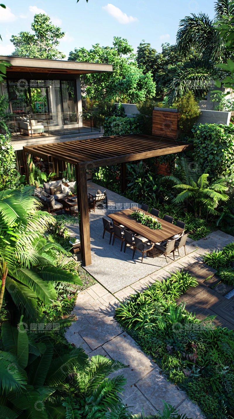 高清大图下载【趣麦麦图】热带风格庭院设计