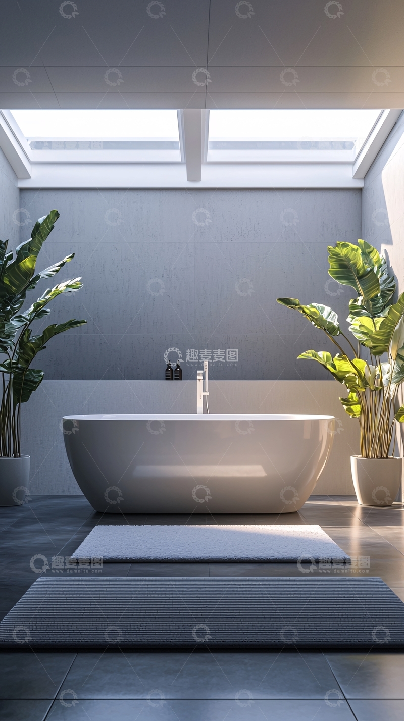 高清大图下载【趣麦麦图】极简风现代浴室设计