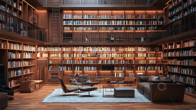 高清大图下载【趣麦麦图】豪华私家图书馆