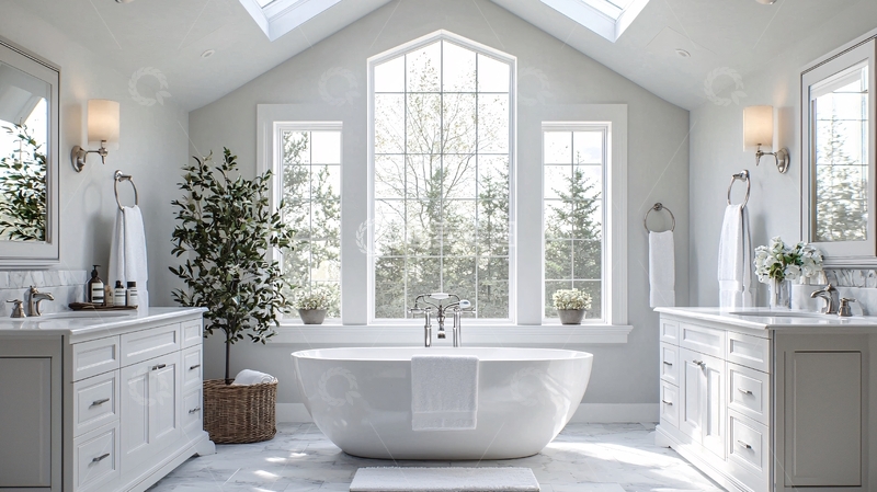 高清大图下载【趣麦麦图】明亮舒适现代化浴室