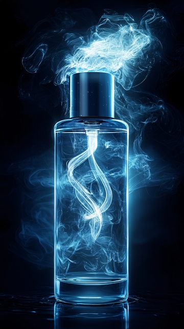 蓝色烟雾香水瓶