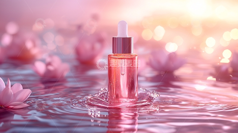 高清大图下载【趣麦麦图】粉色调护肤精华液