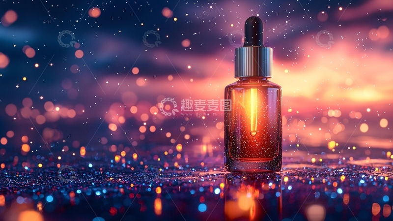 高清大图下载【趣麦麦图】光影梦幻精华液瓶