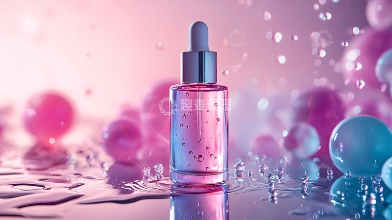 高清大图下载【趣麦麦图】粉色精华液