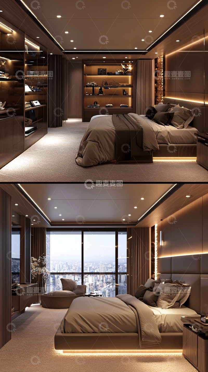 高清大图下载【趣麦麦图】现代轻奢卧室设计