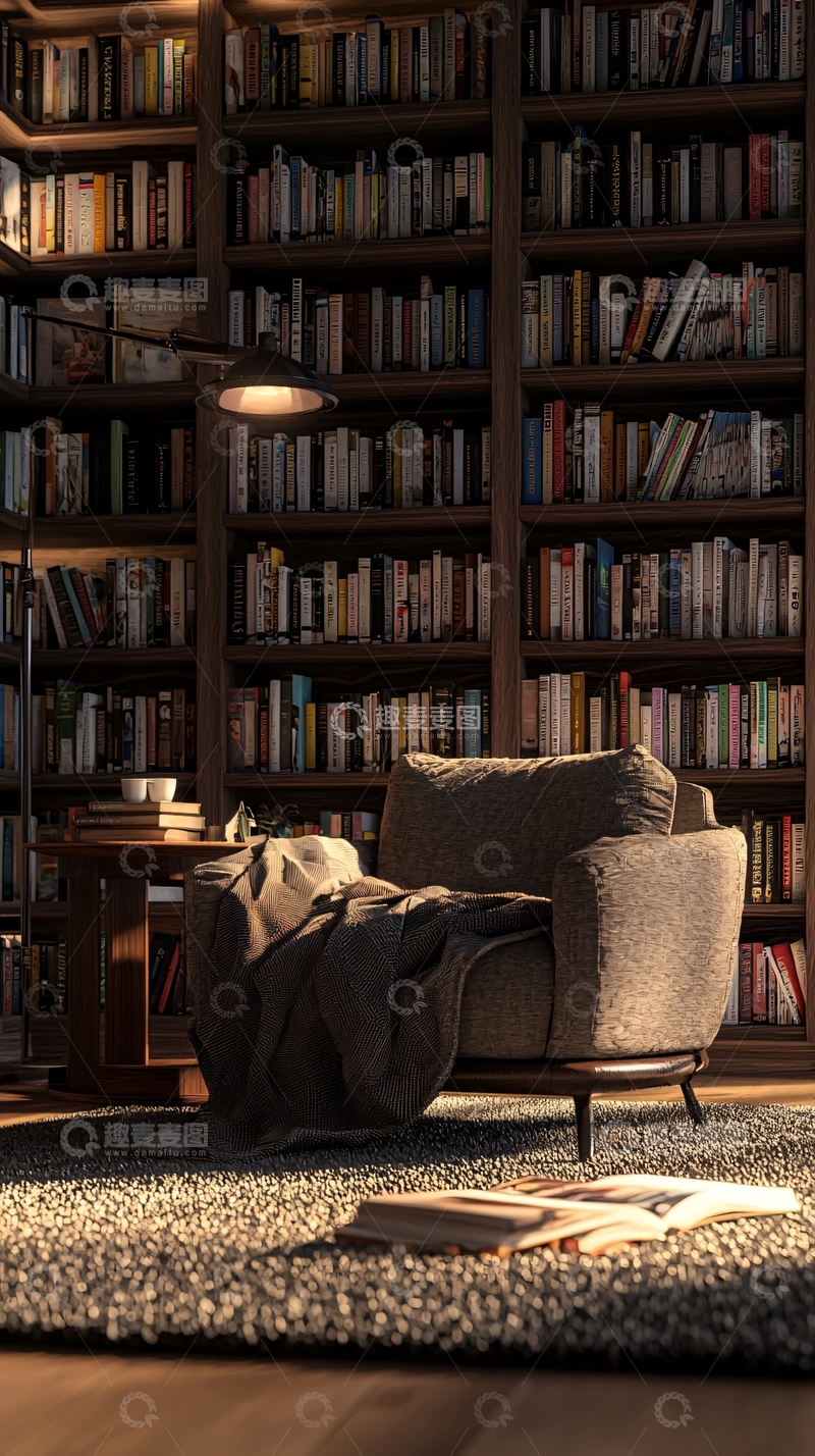 高清大图下载【趣麦麦图】温馨舒适的书房角落