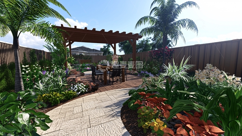 高清大图下载【趣麦麦图】热带风格庭院设计