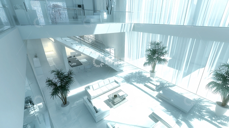 高清大图下载【趣麦麦图】现代简约白色建筑室内设计