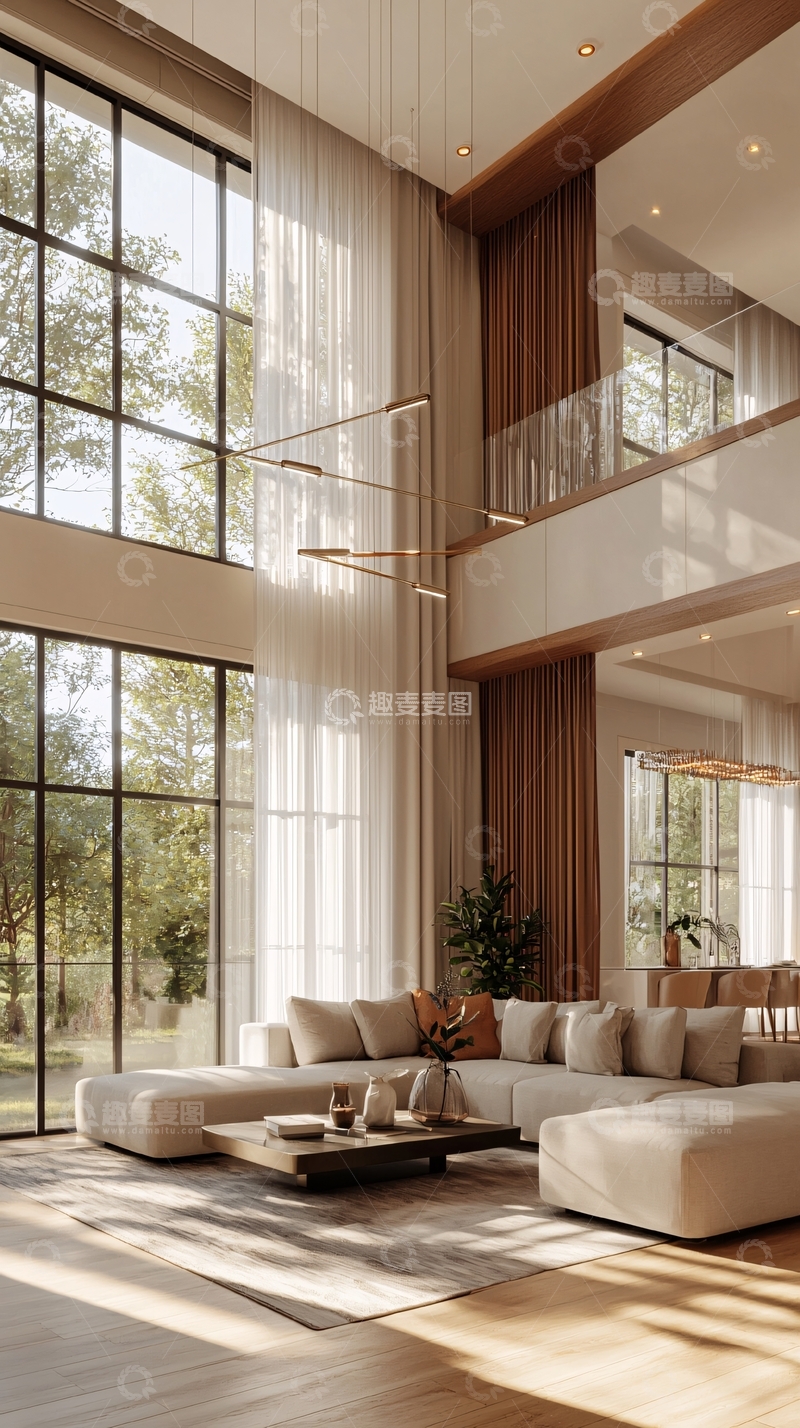 高清大图下载【趣麦麦图】现代轻奢别墅客厅