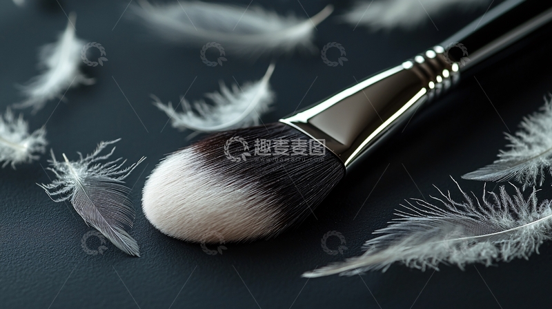 高清大图下载【趣麦麦图】化妆刷和羽毛