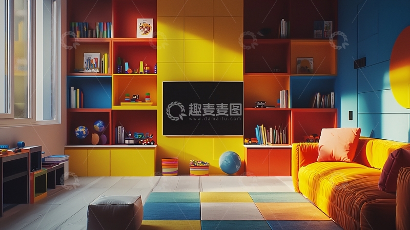 高清大图下载【趣麦麦图】彩色客厅