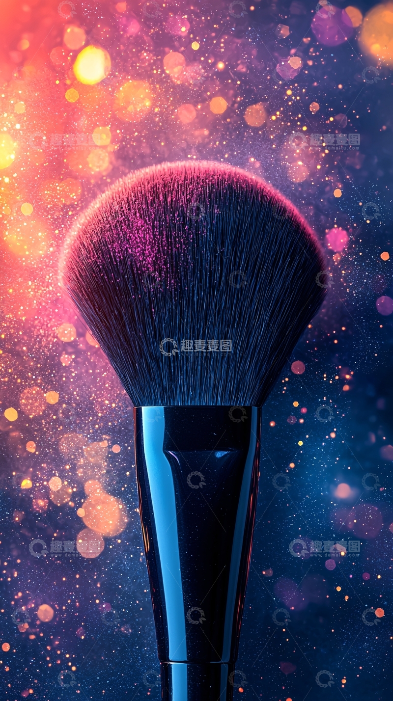 高清大图下载【趣麦麦图】化妆刷与梦幻光斑背景