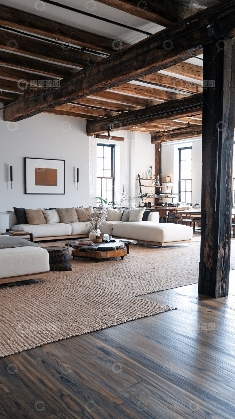 高清大图下载【趣麦麦图】loft风格客厅