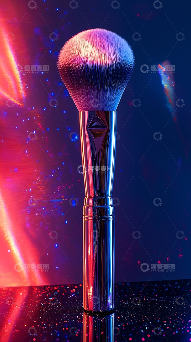 高清大图下载【趣麦麦图】梦幻紫光氛围化妆刷