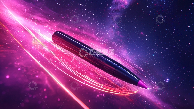 高清大图下载【趣麦麦图】未来感太空笔飞行