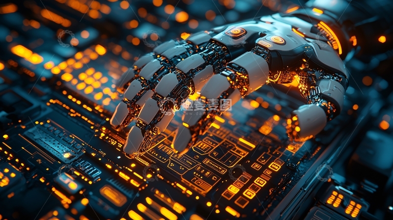 高清大图下载【趣麦麦图】机械臂操作电路板