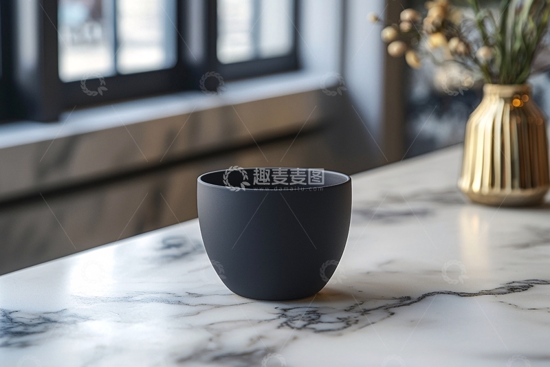 高清大图下载【趣麦麦图】黑色陶瓷杯