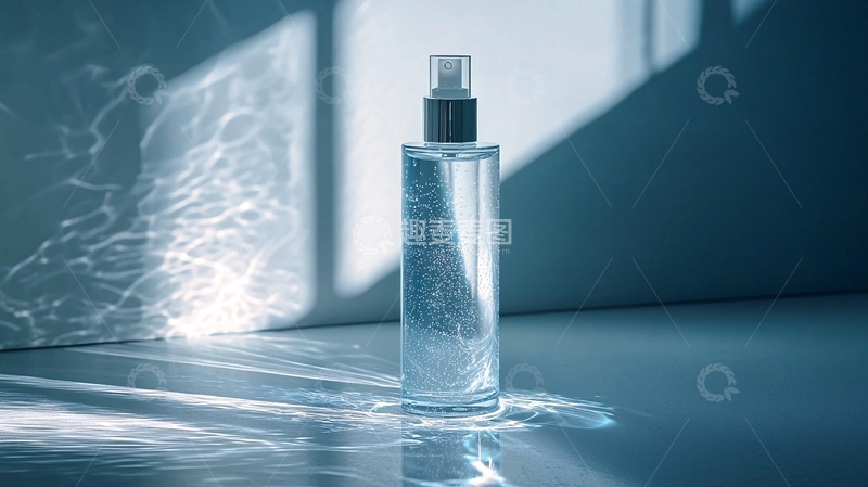 高清大图下载【趣麦麦图】光影下的透明喷雾瓶