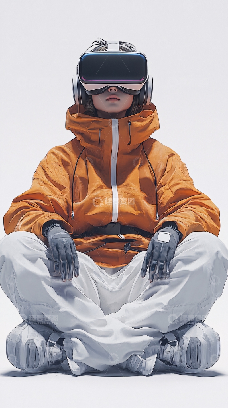 高清大图下载【趣麦麦图】虚拟现实女孩