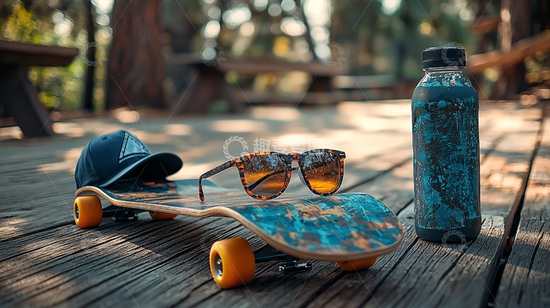高清大图下载【趣麦麦图】户外滑板装备特写