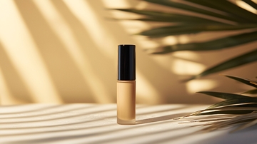 米色背景下的遮瑕膏产品