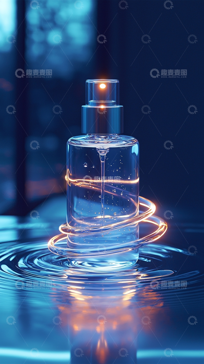 高清大图下载【趣麦麦图】蓝色梦幻香水瓶