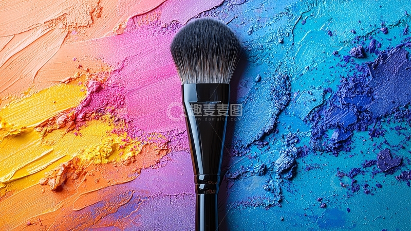 高清大图下载【趣麦麦图】彩色眼影和化妆刷