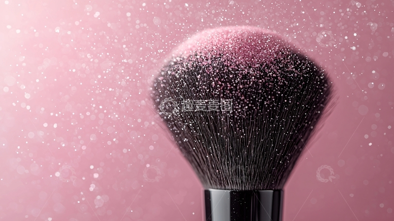 高清大图下载【趣麦麦图】化妆刷与粉色亮粉