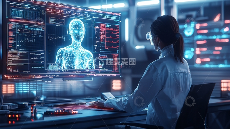 高清大图下载【趣麦麦图】科学家研究数字人体模型