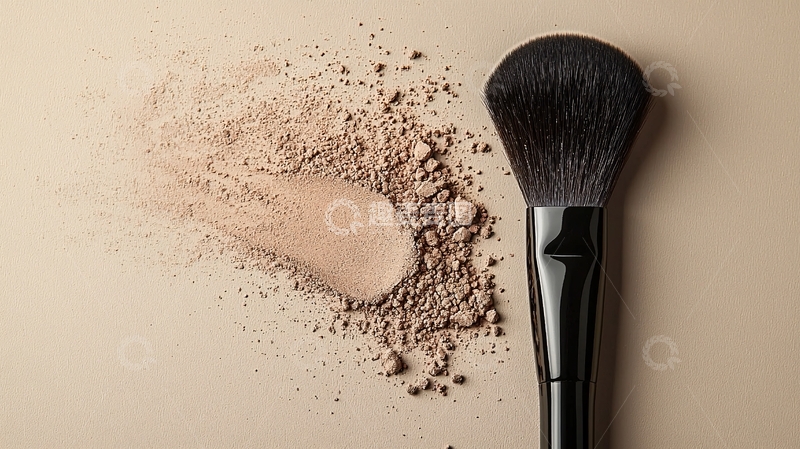 高清大图下载【趣麦麦图】散粉与化妆刷