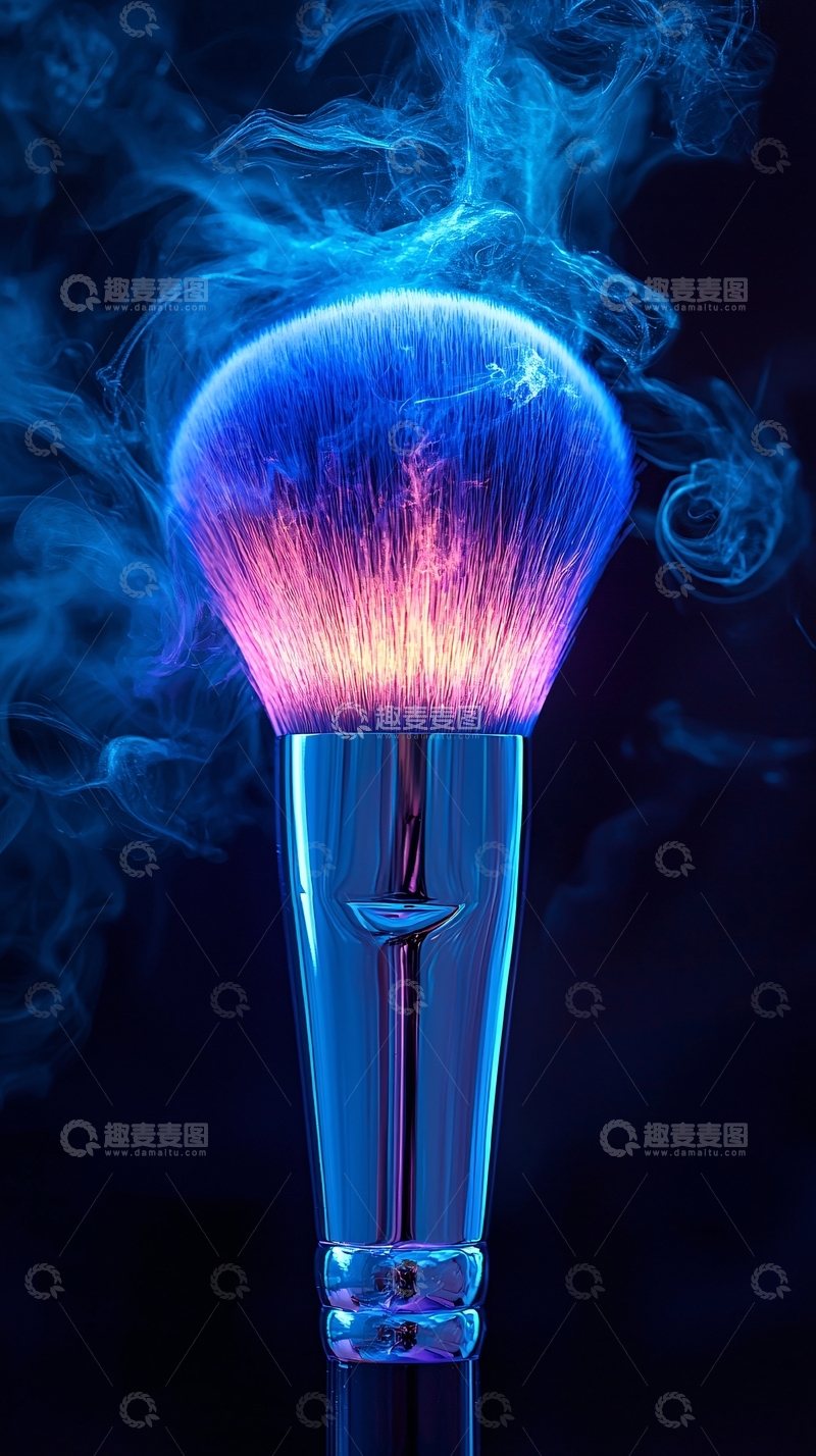 高清大图下载【趣麦麦图】蓝光烟雾化妆刷
