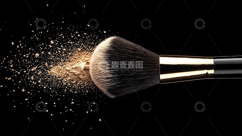 高清大图下载【趣麦麦图】化妆刷和散落的粉末