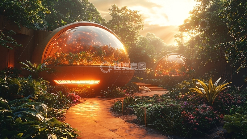 高清大图下载【趣麦麦图】未来科技感丛林小屋