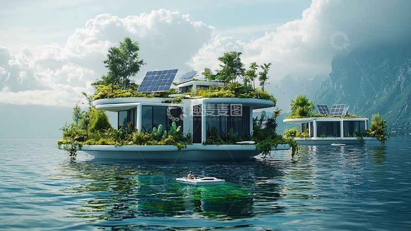 高清大图下载【趣麦麦图】漂浮式生态住宅