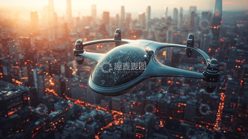 高清大图下载【趣麦麦图】未来城市空中飞行器