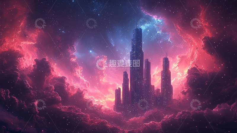 高清大图下载【趣麦麦图】太空城市