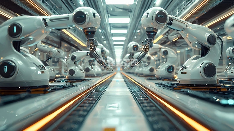 高清大图下载【趣麦麦图】未来工厂自动化生产线