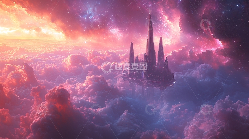 高清大图下载【趣麦麦图】云端城堡