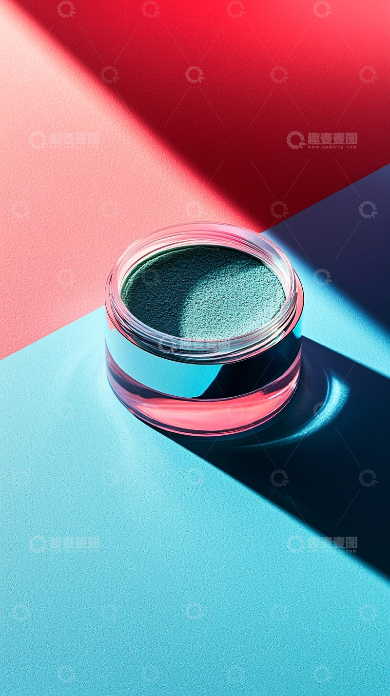 高清大图下载【趣麦麦图】绿色眼影在彩色背景上