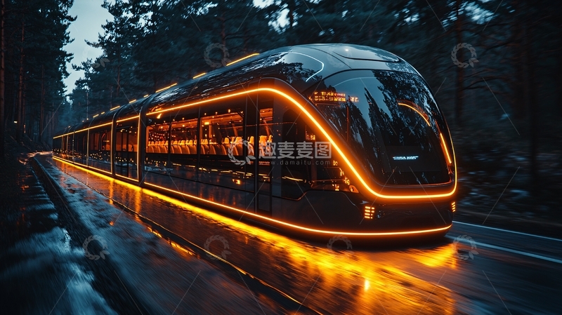 高清大图下载【趣麦麦图】未来科技感列车