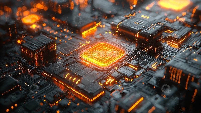 高清大图下载【趣麦麦图】炙热发光的电路板