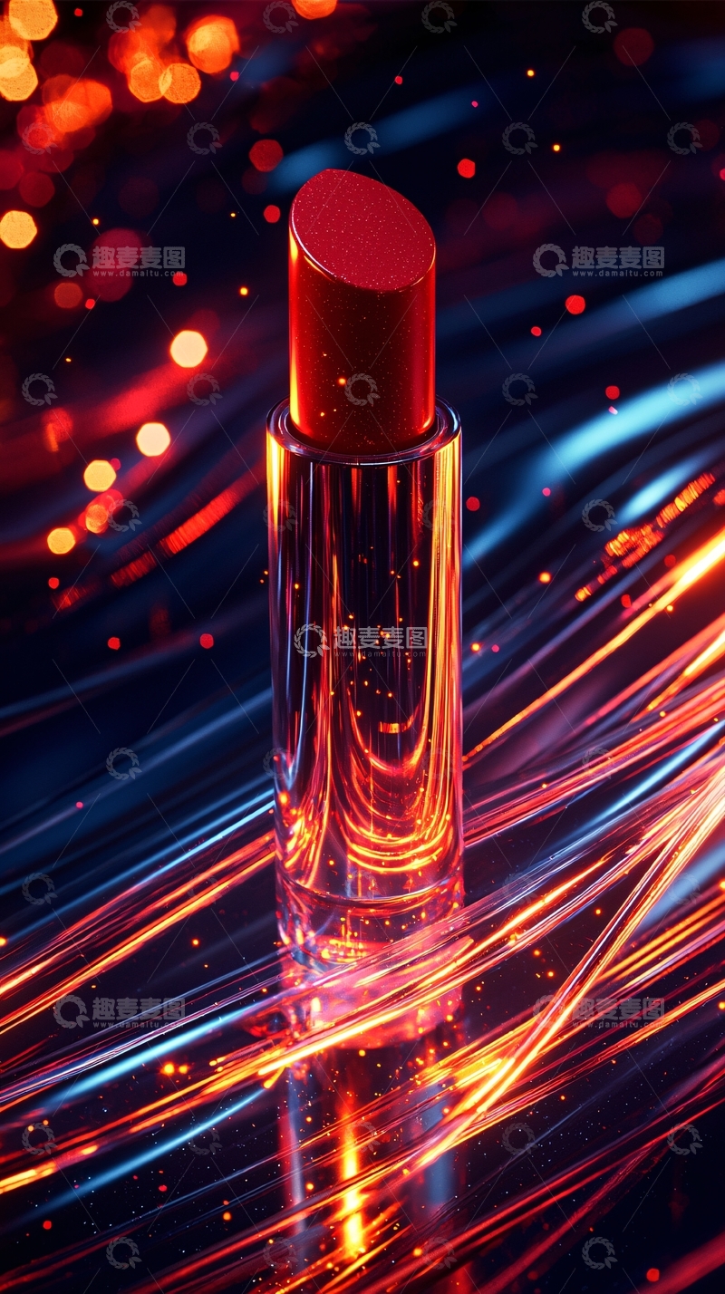 高清大图下载【趣麦麦图】红色口红特写
