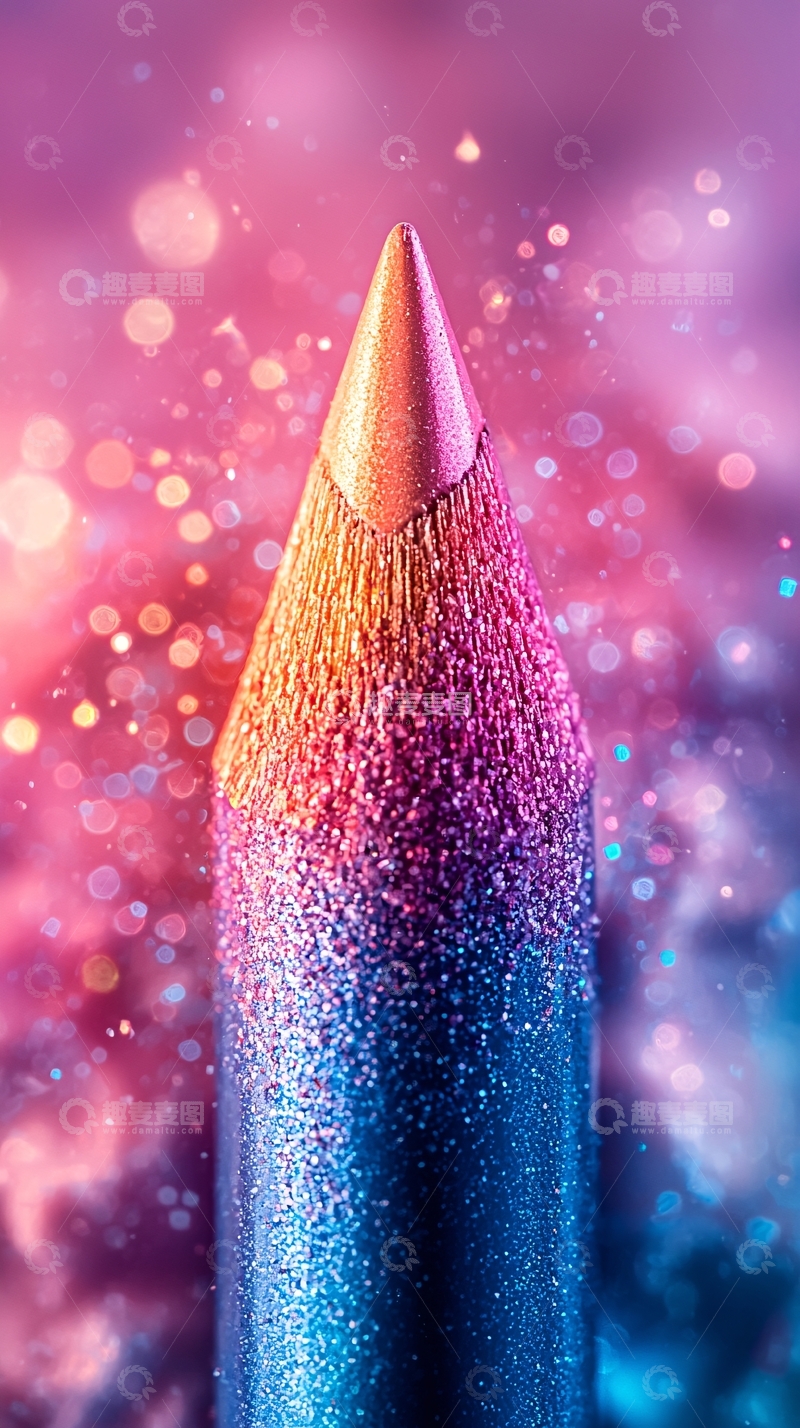 高清大图下载【趣麦麦图】闪亮渐变色铅笔