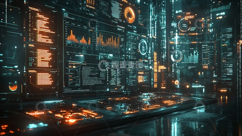 高清大图下载【趣麦麦图】科技感数据面板